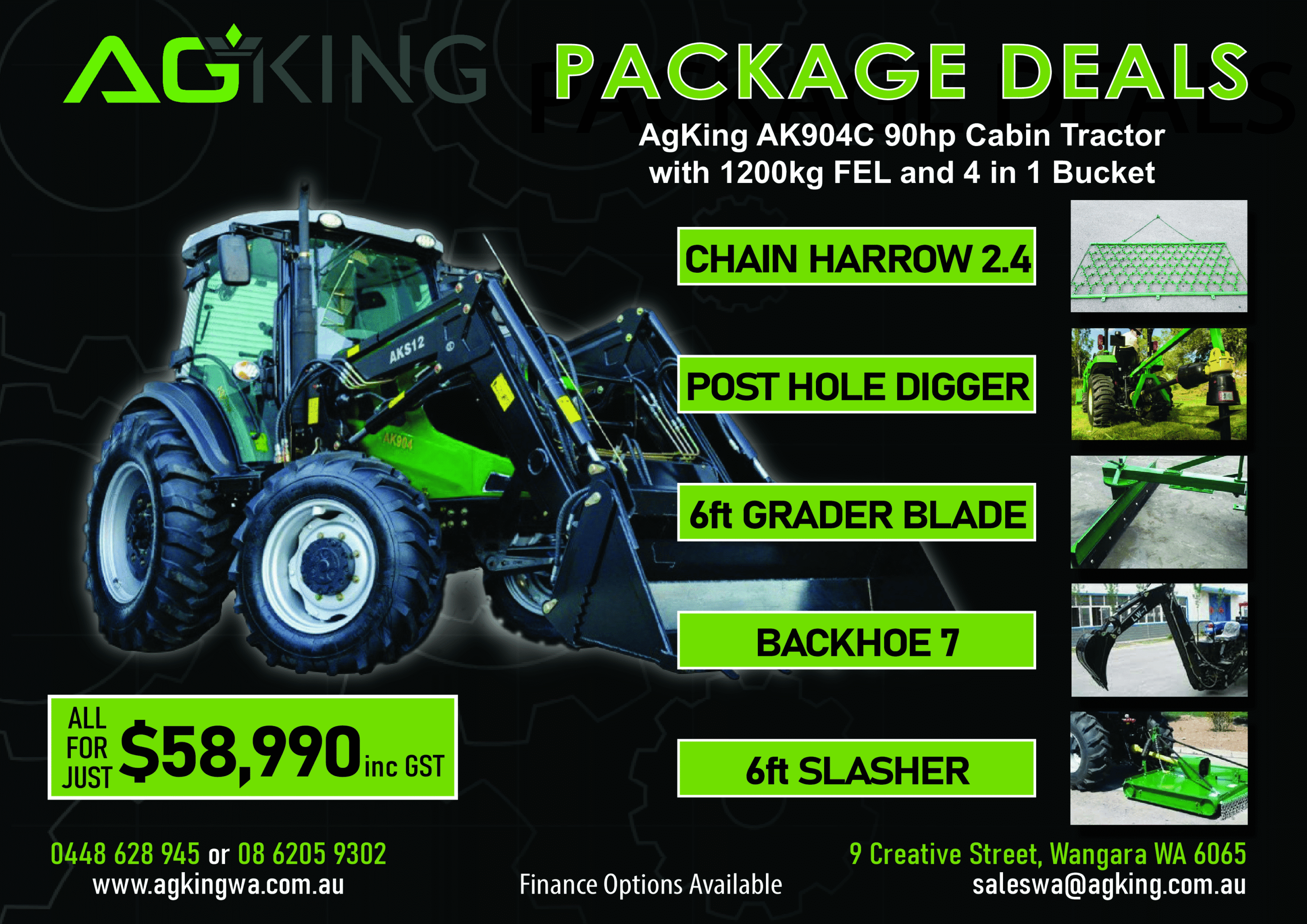 Ag King package deal AK904C 5 Implements $58,990