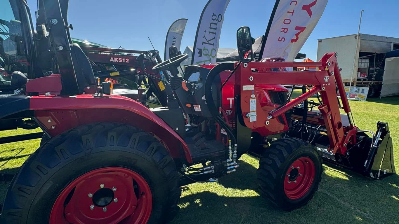 TYM T265 tractor on display at an outdoor show  